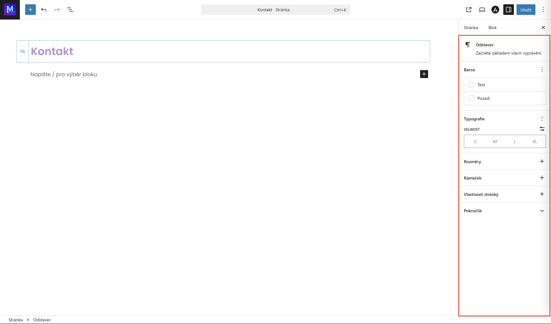 Úprava jednotlivých prvkov. - WordPress - Základy - WordPress - Základy