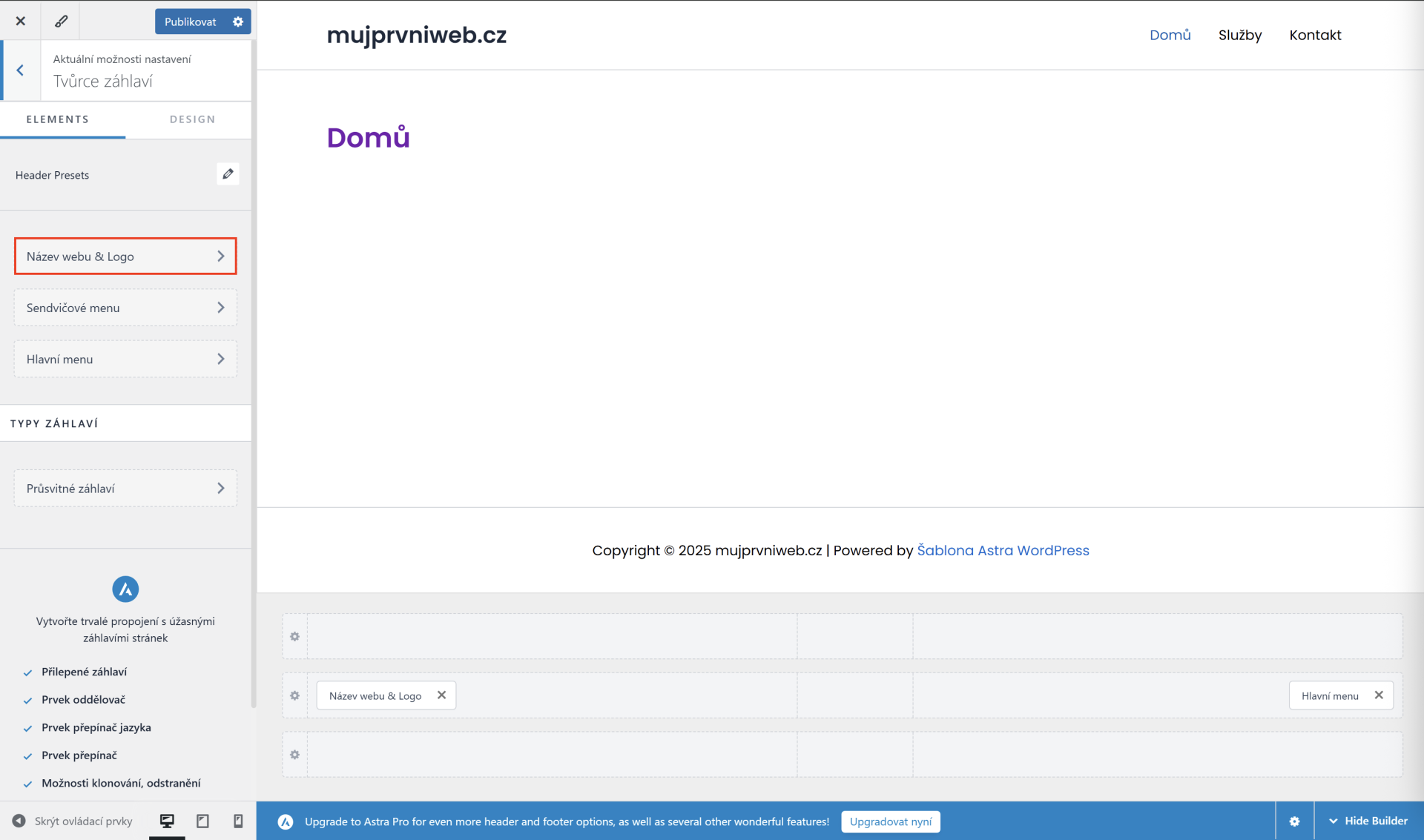 Názov webu a logo. - WordPress - Základy - WordPress - Základy