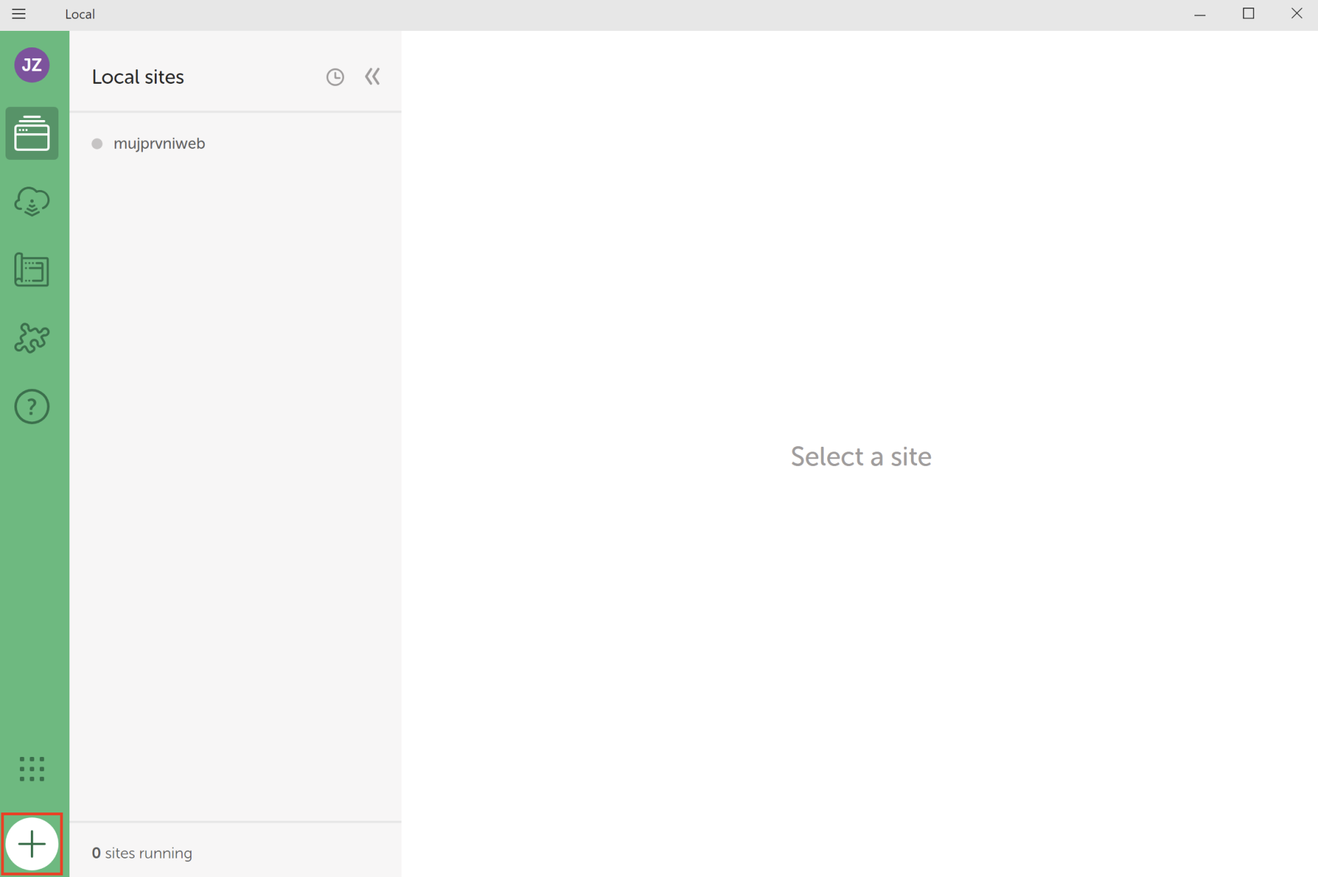 Pridanie projektu do aplikácie LocalWP - WordPress - Základy - WordPress - Základy