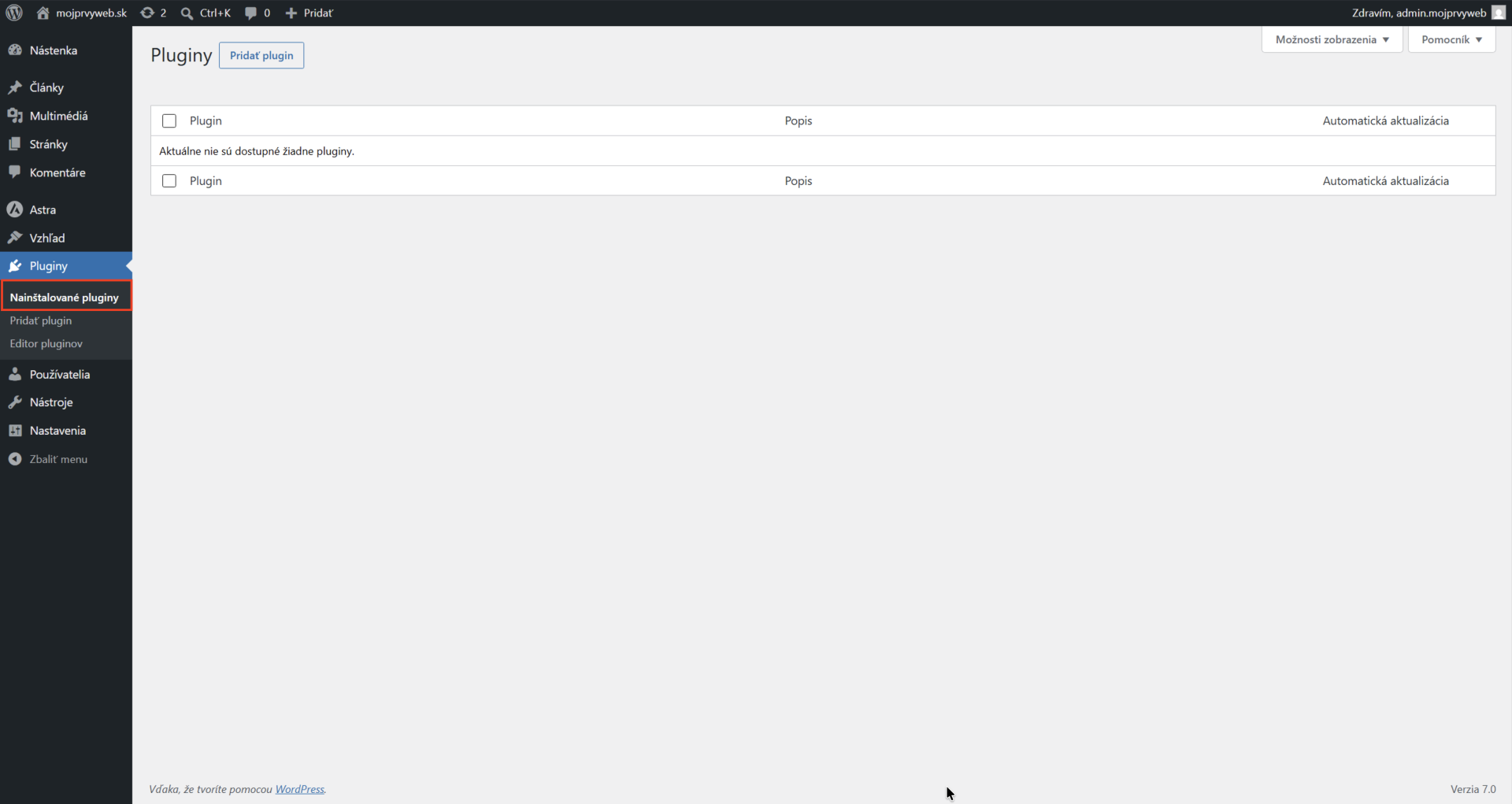 Prehľad pluginov - WordPress - Základy
