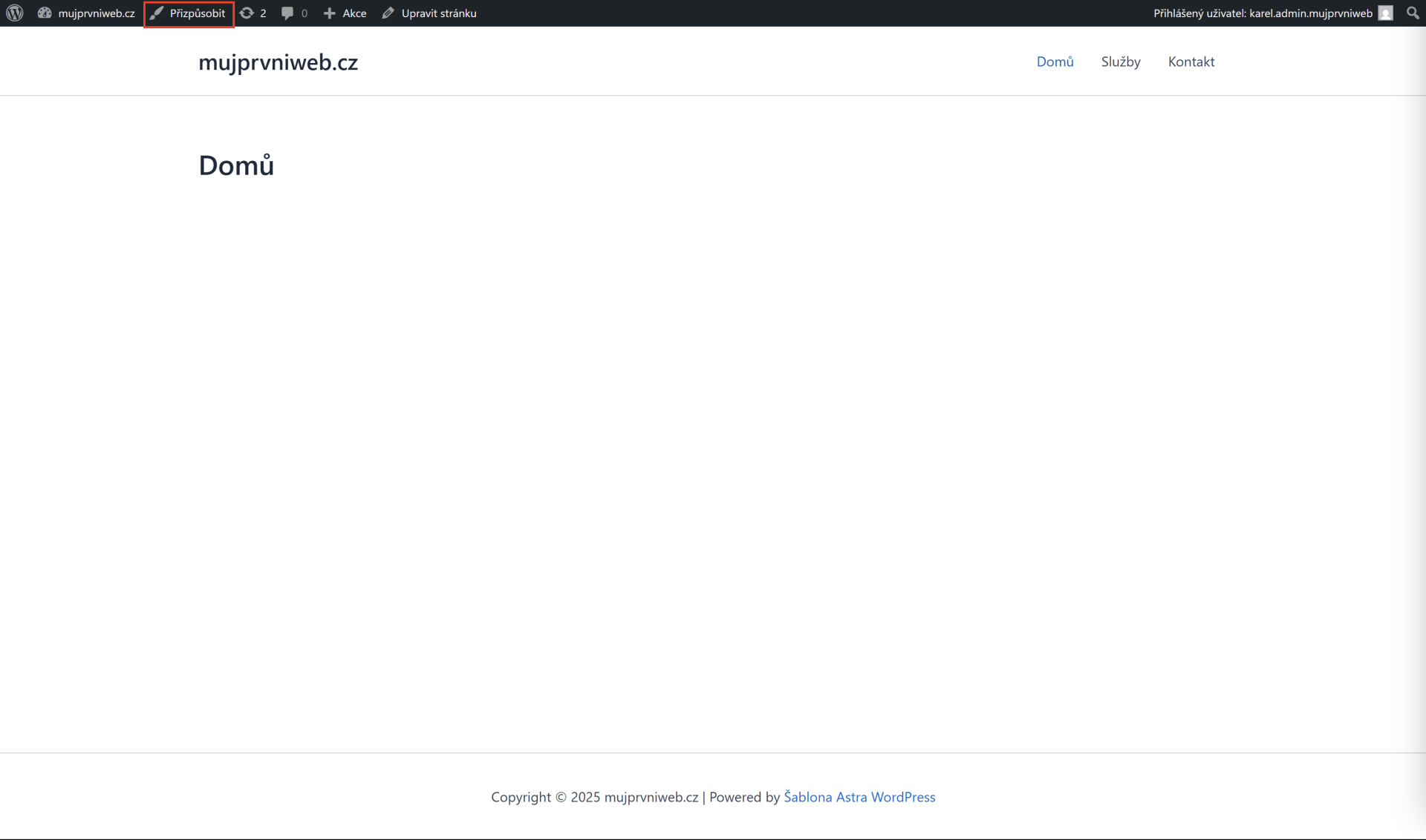 Prispôsobenie vzhľadu stránky. - WordPress - Základy - WordPress - Základy