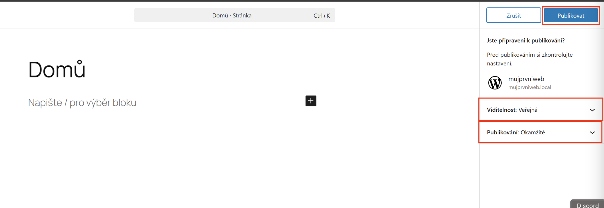 Publikácia stránky - WordPress - Základy - WordPress - Základy