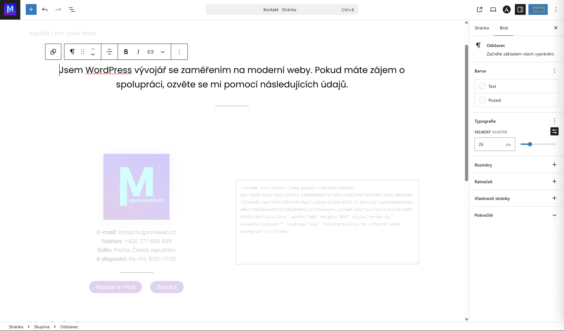Režim nevyrušovaného písania. - WordPress - Základy - WordPress - Základy