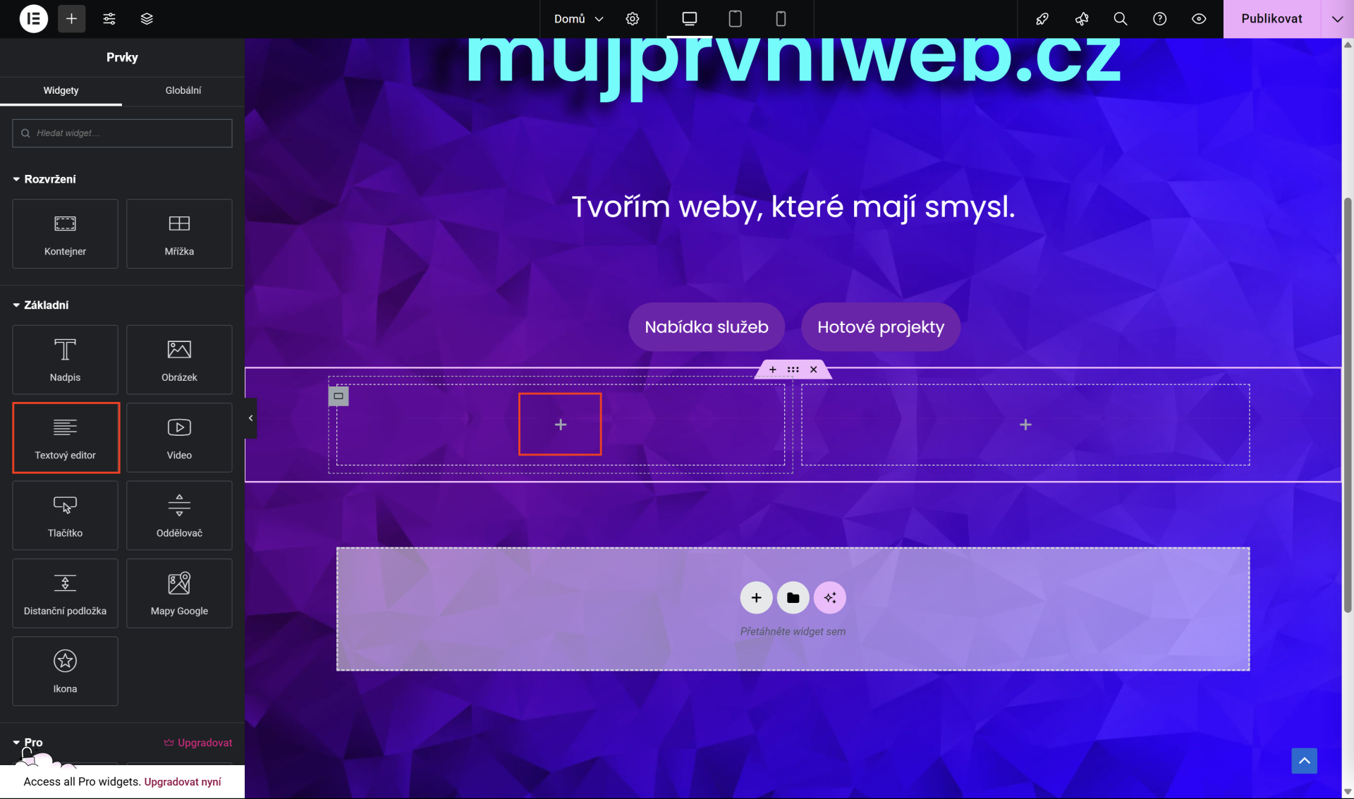 Pridanie textového editora. - WordPress - Základy - WordPress - Základy