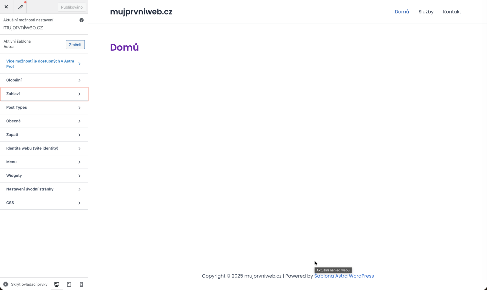 Hlavička - WordPress - Základy - WordPress - Základy