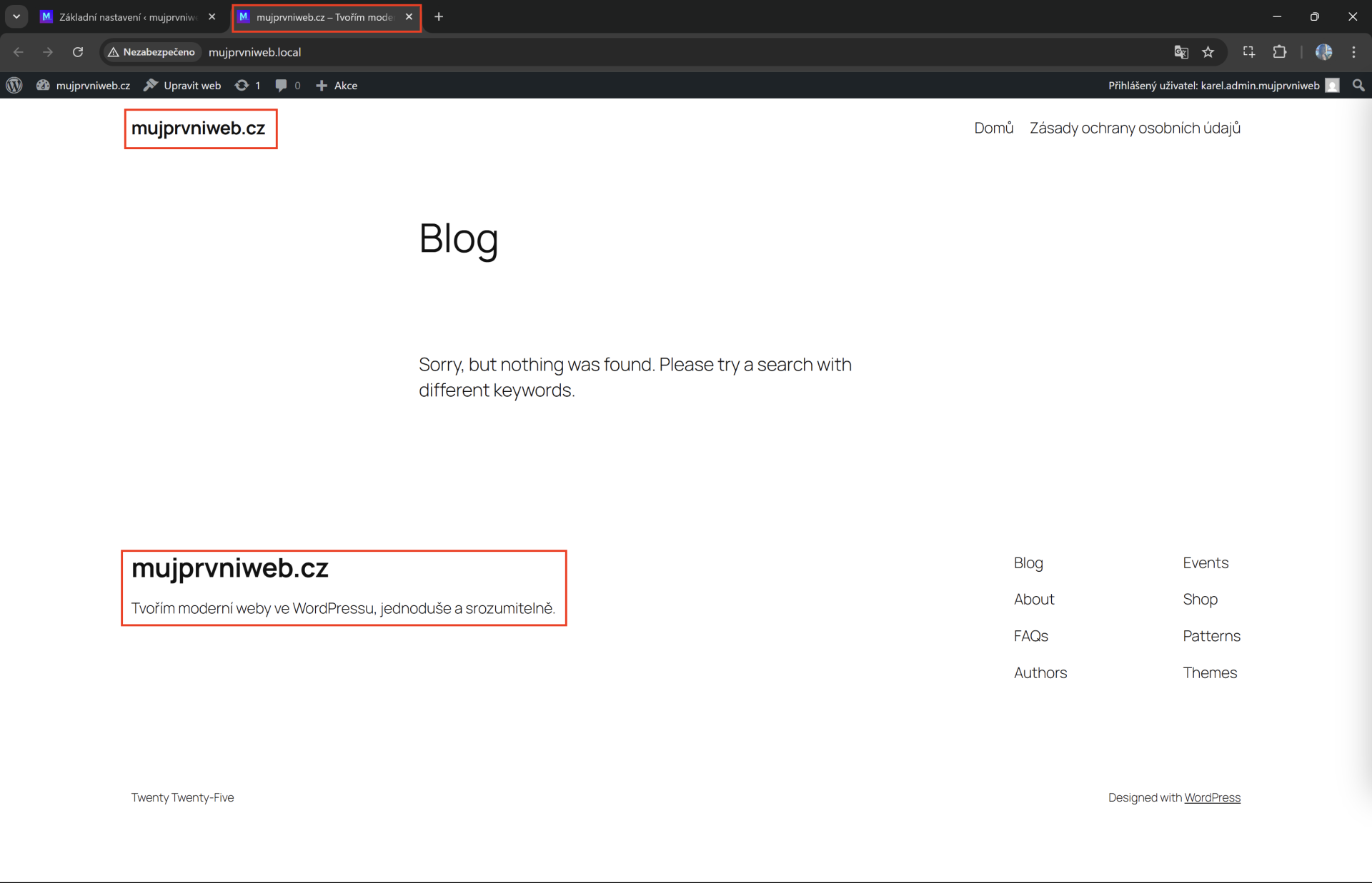 Upravená stránka - WordPress - Základy - WordPress - Základy