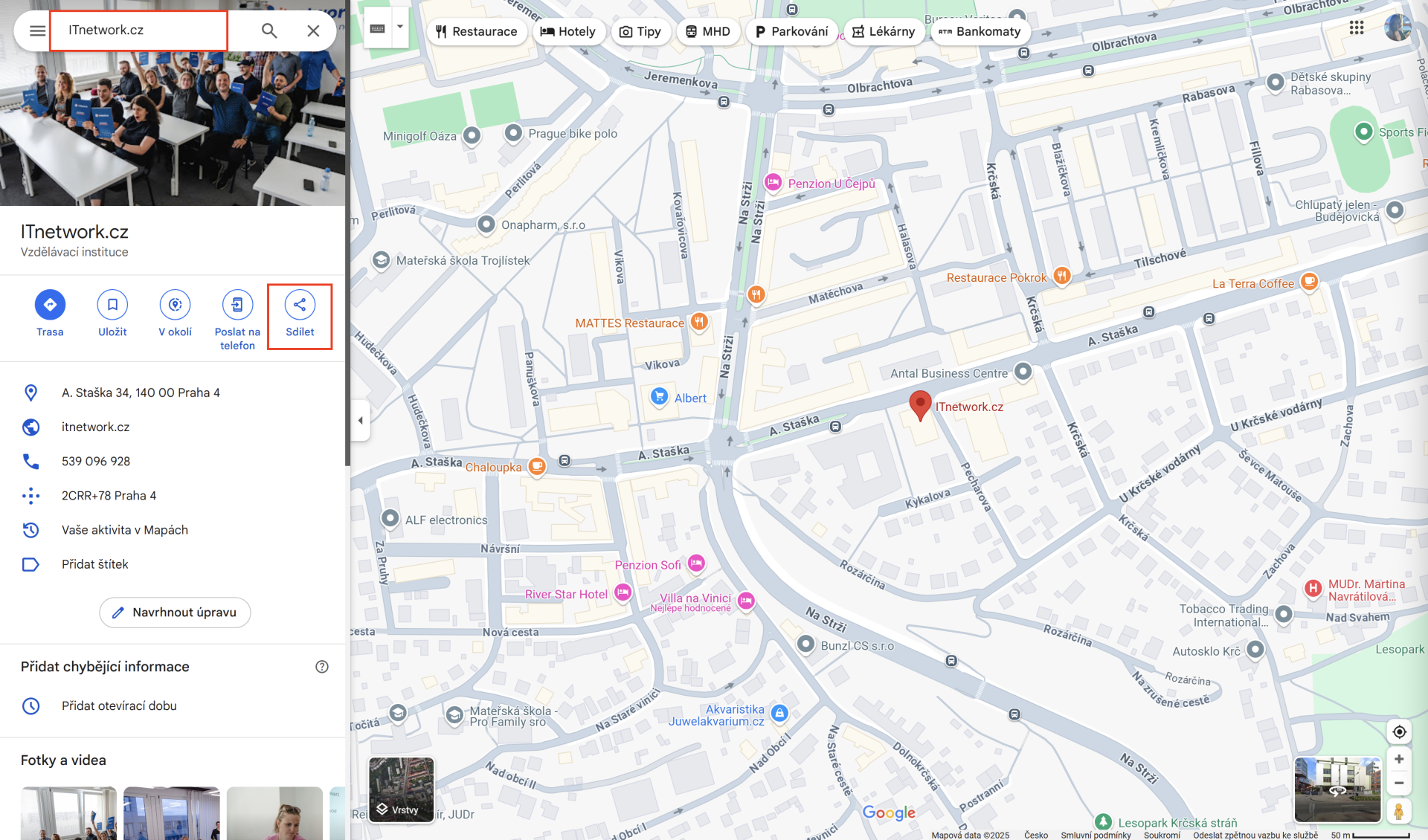 Vyhľadávanie v Google mapách. - WordPress - Základy - WordPress - Základy