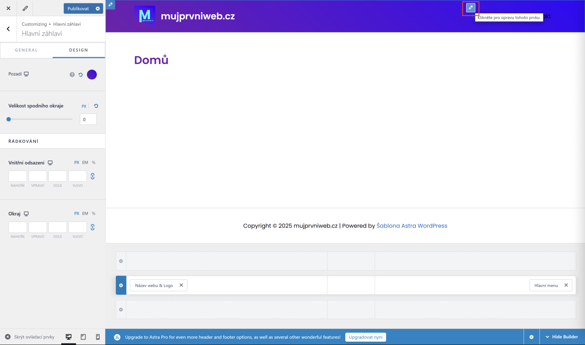 Úprava farby položiek menu. - WordPress - Základy - WordPress - Základy