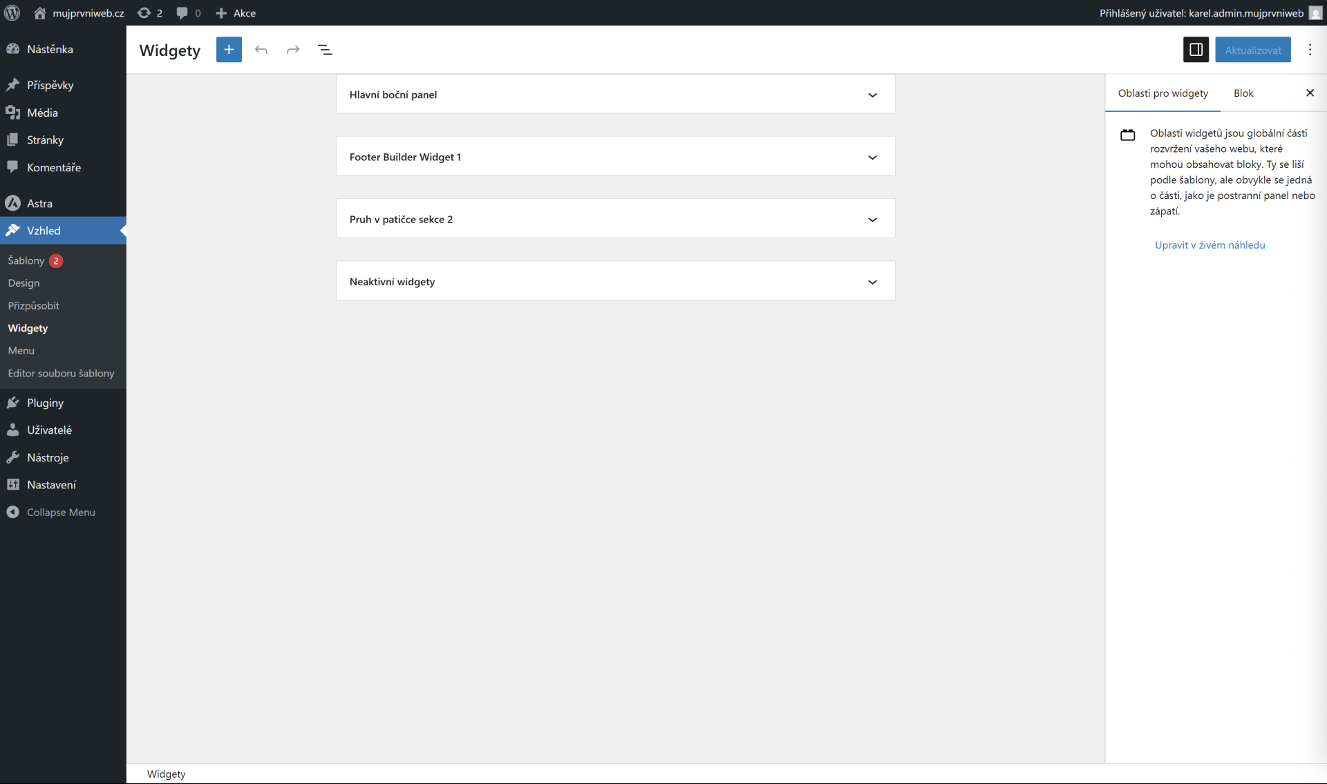 Widgety vo WordPress. - WordPress - Základy - WordPress - Základy