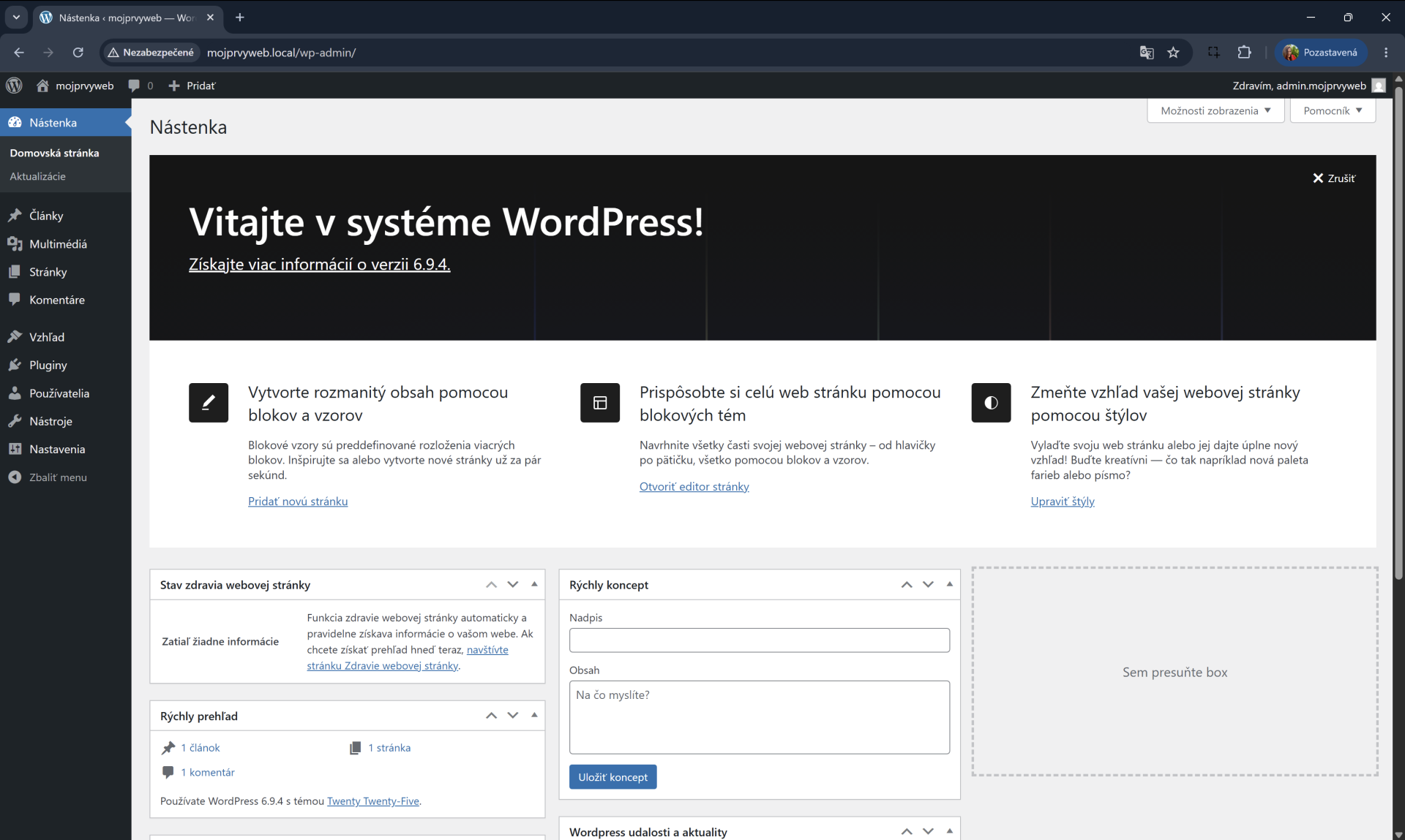 Administrácia WordPressu - WordPress - Základy