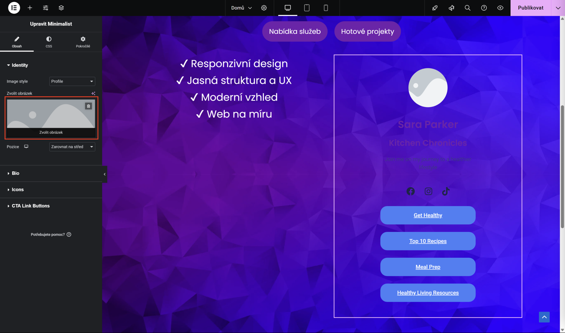 Nahranie obrázku do medailónu. - WordPress - Základy - WordPress - Základy