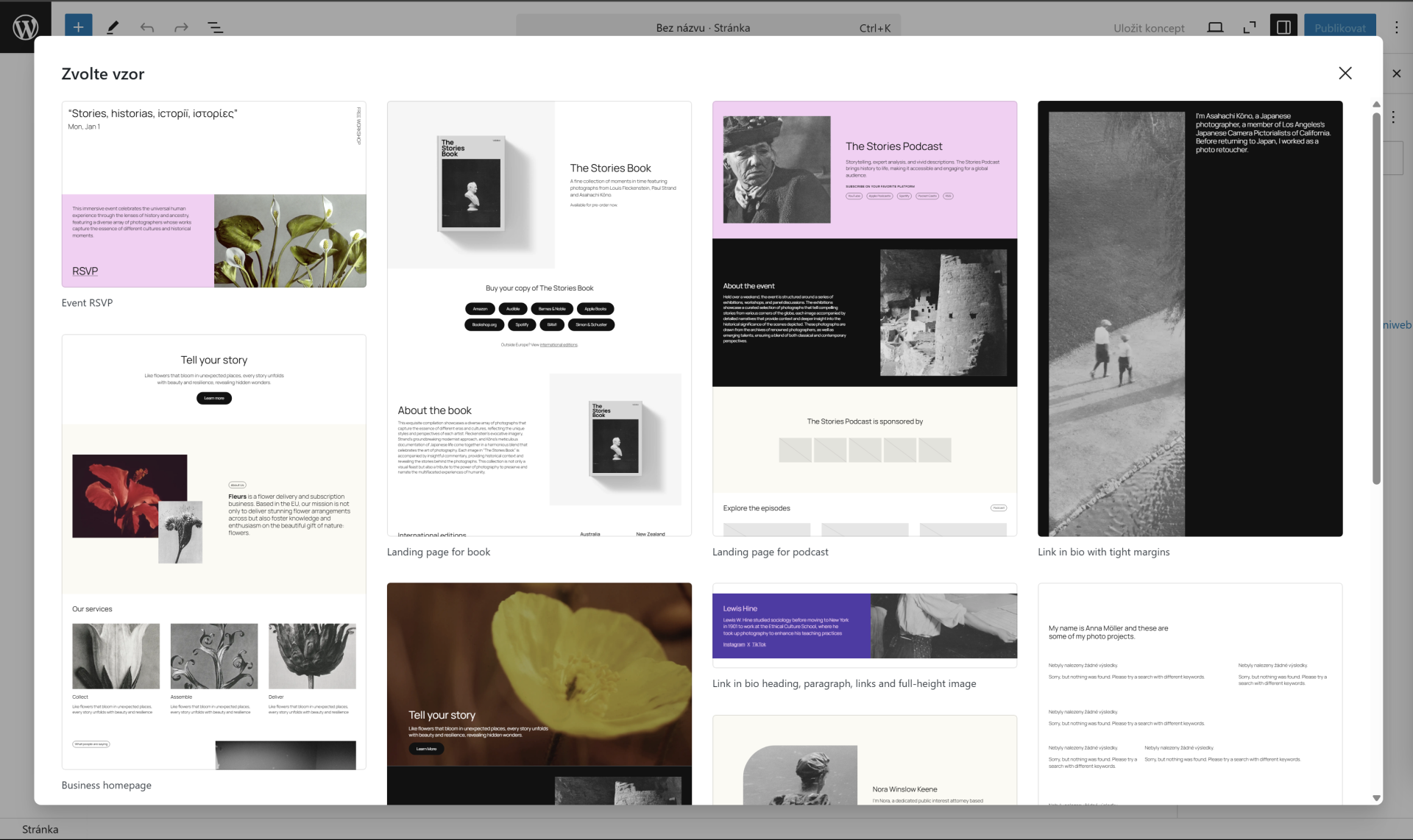 Voľba vzoru stránky - WordPress - Základy - WordPress - Základy