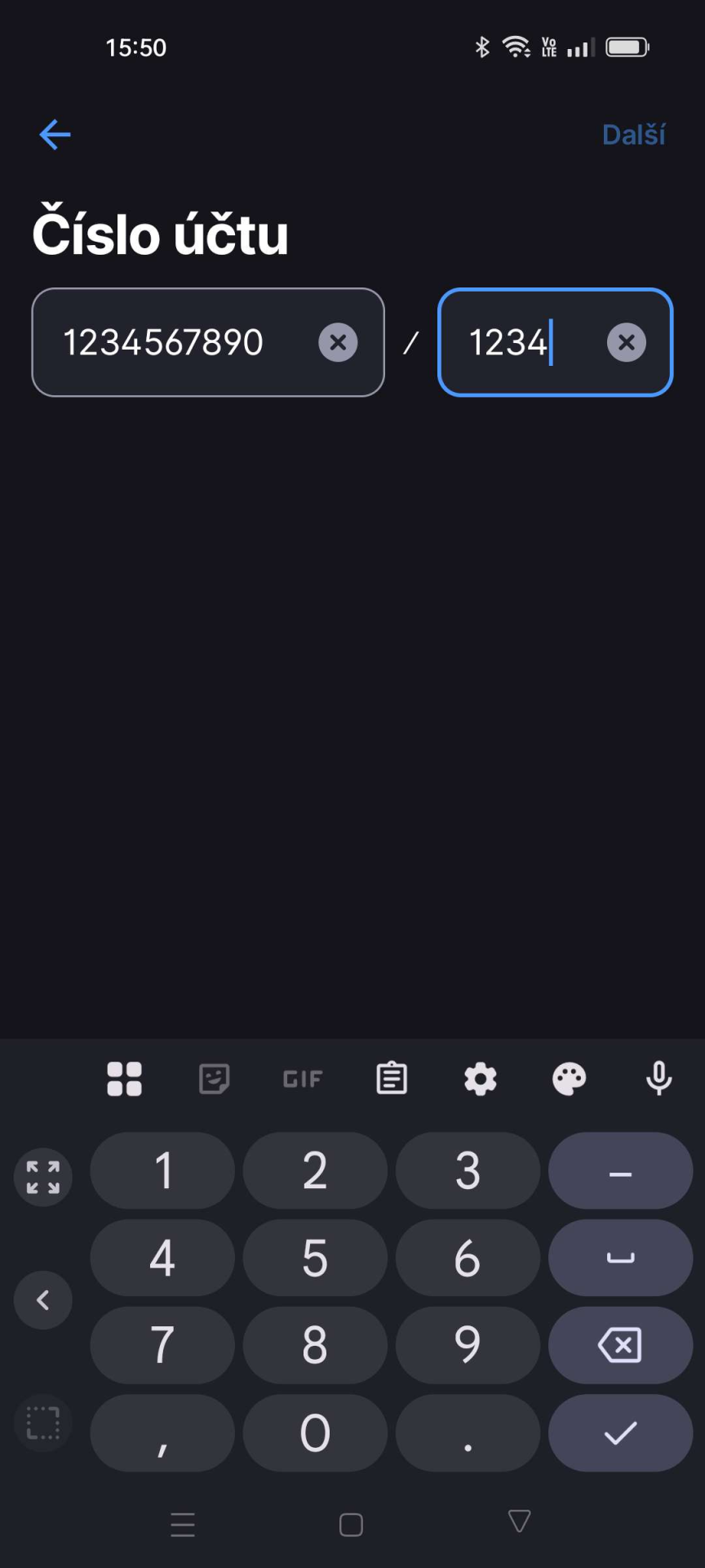Zadanie čísla účtu v mobilnej aplikácii George - Internetové bankovníctvo - Internetové bankovníctvo