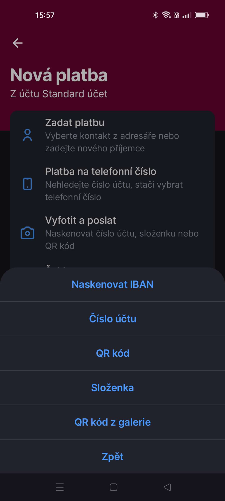 Platba pomocou QR kódu - Internetové bankovníctvo - Internetové bankovníctvo