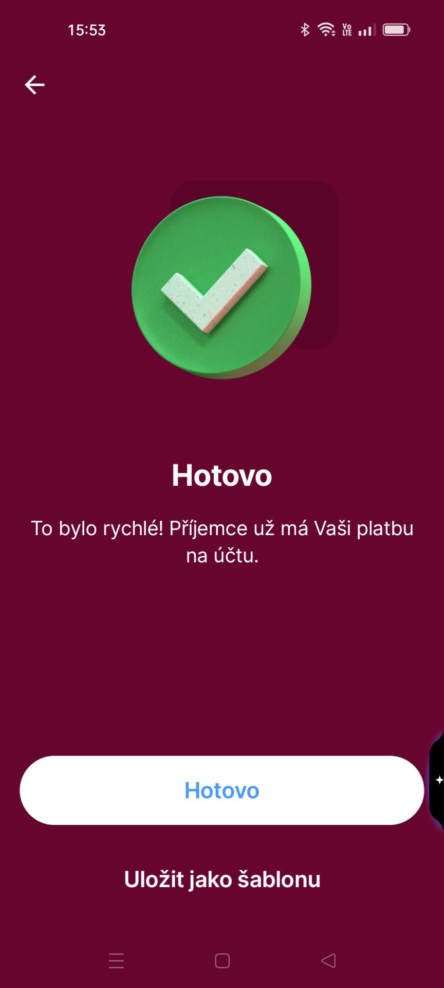 Možnosť uložiť šablónu po odoslaní platby - Internetové bankovníctvo - Internetové bankovníctvo