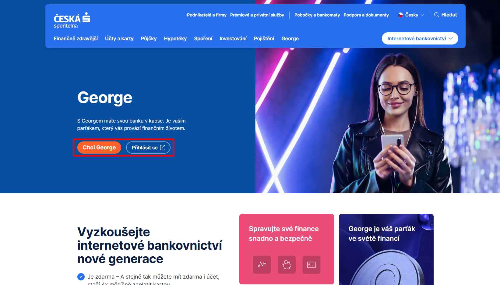 Úvodná stránka Slovenskej sporiteľne – George - Internetové bankovníctvo - Internetové bankovníctvo