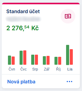 Zobrazenie disponibilného zostatku v George - Internetové bankovníctvo - Internetové bankovníctvo