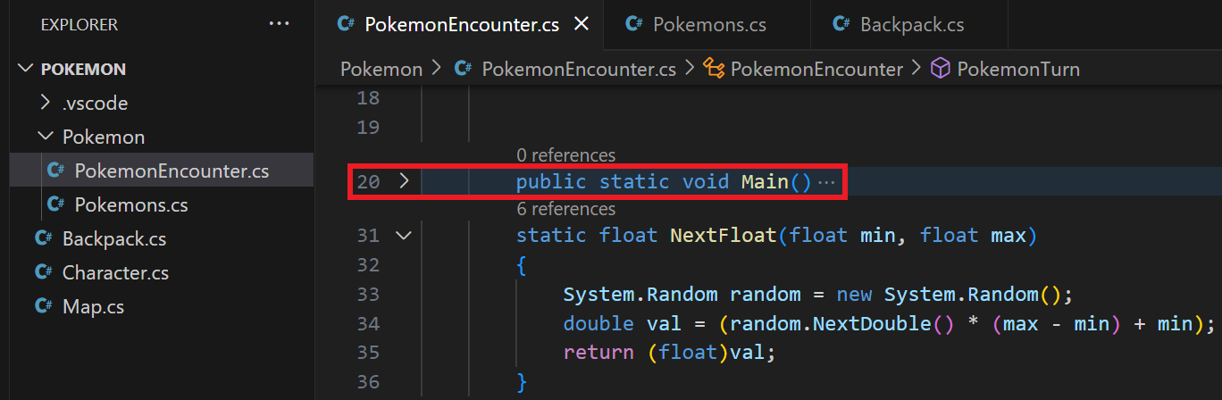 Zabalenie bloku - Visual Studio Code - Visual Studio Code