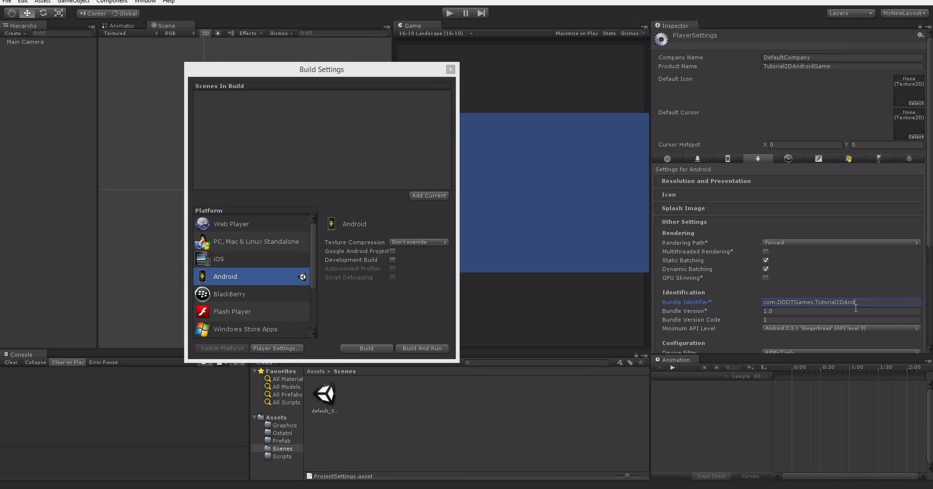Tvorba 2D arkády pre Android v Unity