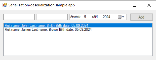 Výpis používateľov deserializáciou - Súbory v C# .NET
