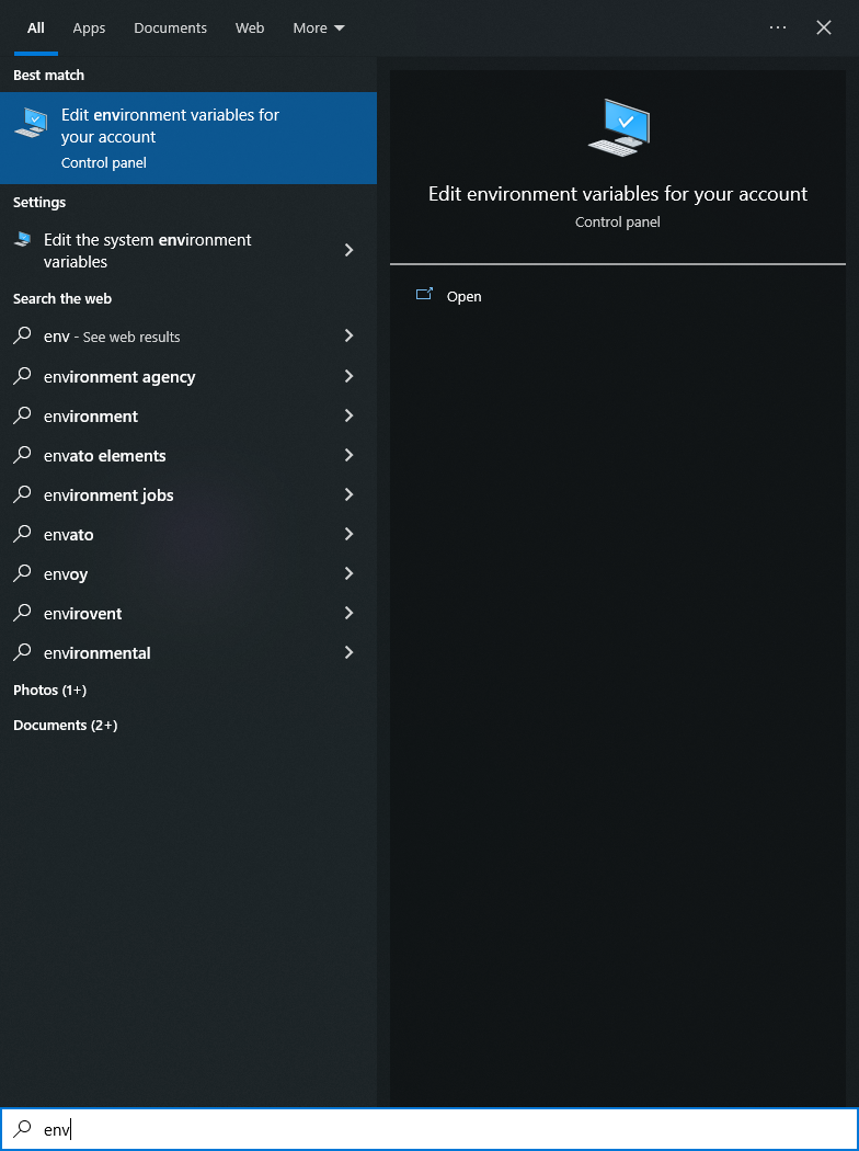 Spustenie úpravy systémových premenných vo Windows - Maven