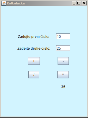 vysledok - Java Swing bez grafického návrhára
