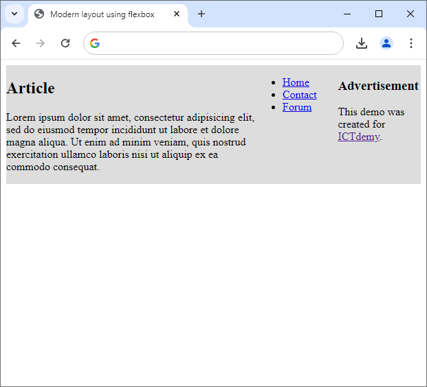 Creation of flexbox layout – document responsivity - Responzívny webdesign