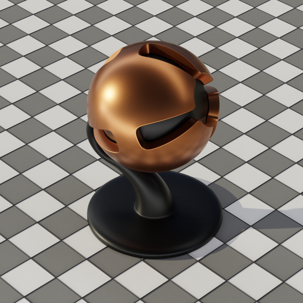 Materiál medi na modeli webkamery v Blender - Blender