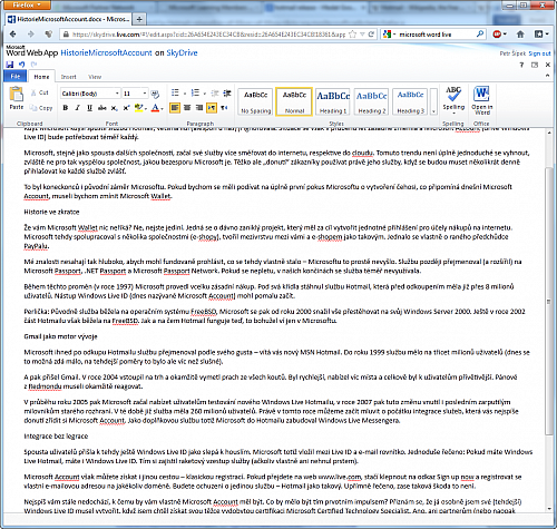 Vstavaný Microsoft Word - História Windows