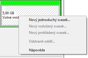 Nový zväzok disku vo Windows - Windows