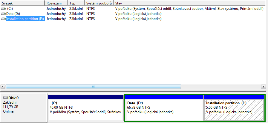 Nový disk vo Windows - Windows