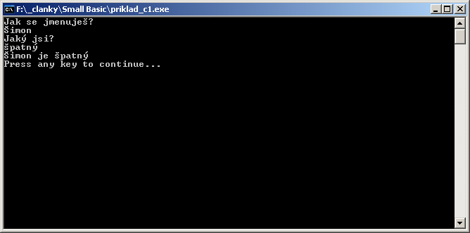 Výpis vlastnosti vo Small Basicu - SmallBasic