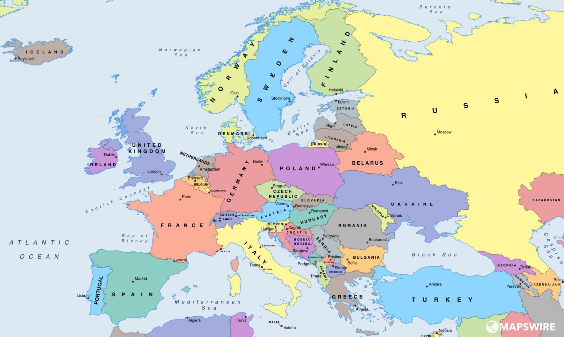 mapa Európy - Grafové algoritmy