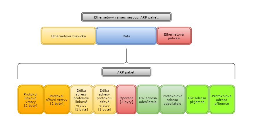 ARP štruktúra paketu - Sieťové technológie