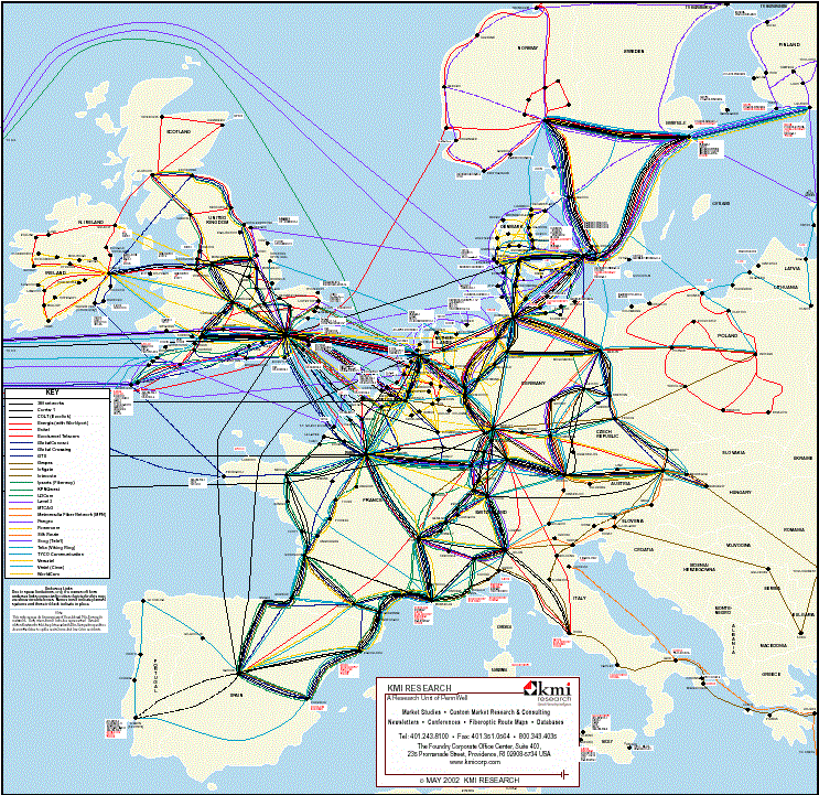 Europe network máp - Sieťové technológie