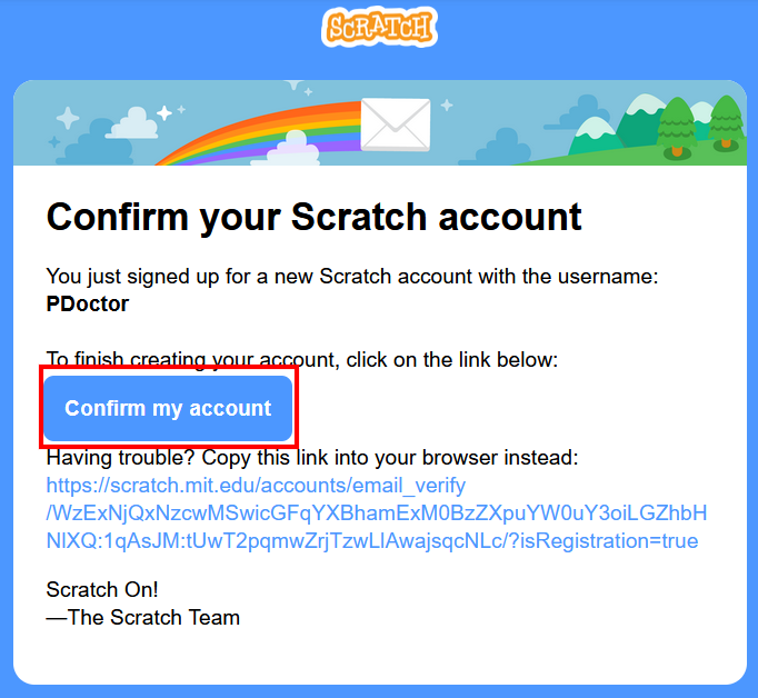 Potvrdenie e-mailovej adresy - Scratch