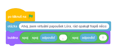 Veľký blok spoj v bloku bublina - Scratch