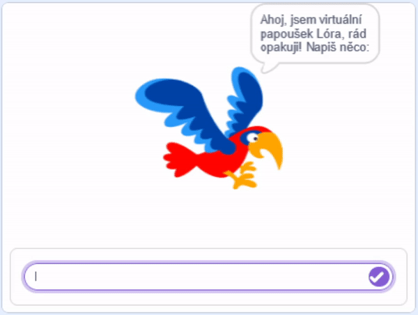 Papagáj opakuje dvakrát - Scratch