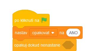 Nastav opakovať na ÁNO - Scratch