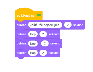 Program klepanie bez cyklu - Scratch