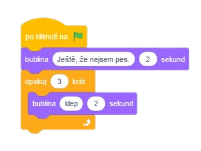 Program klepania s cyklu - Scratch