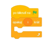 Program rad cyklus s premennou - Scratch