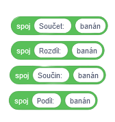 prepísané bloky spoj - Scratch
