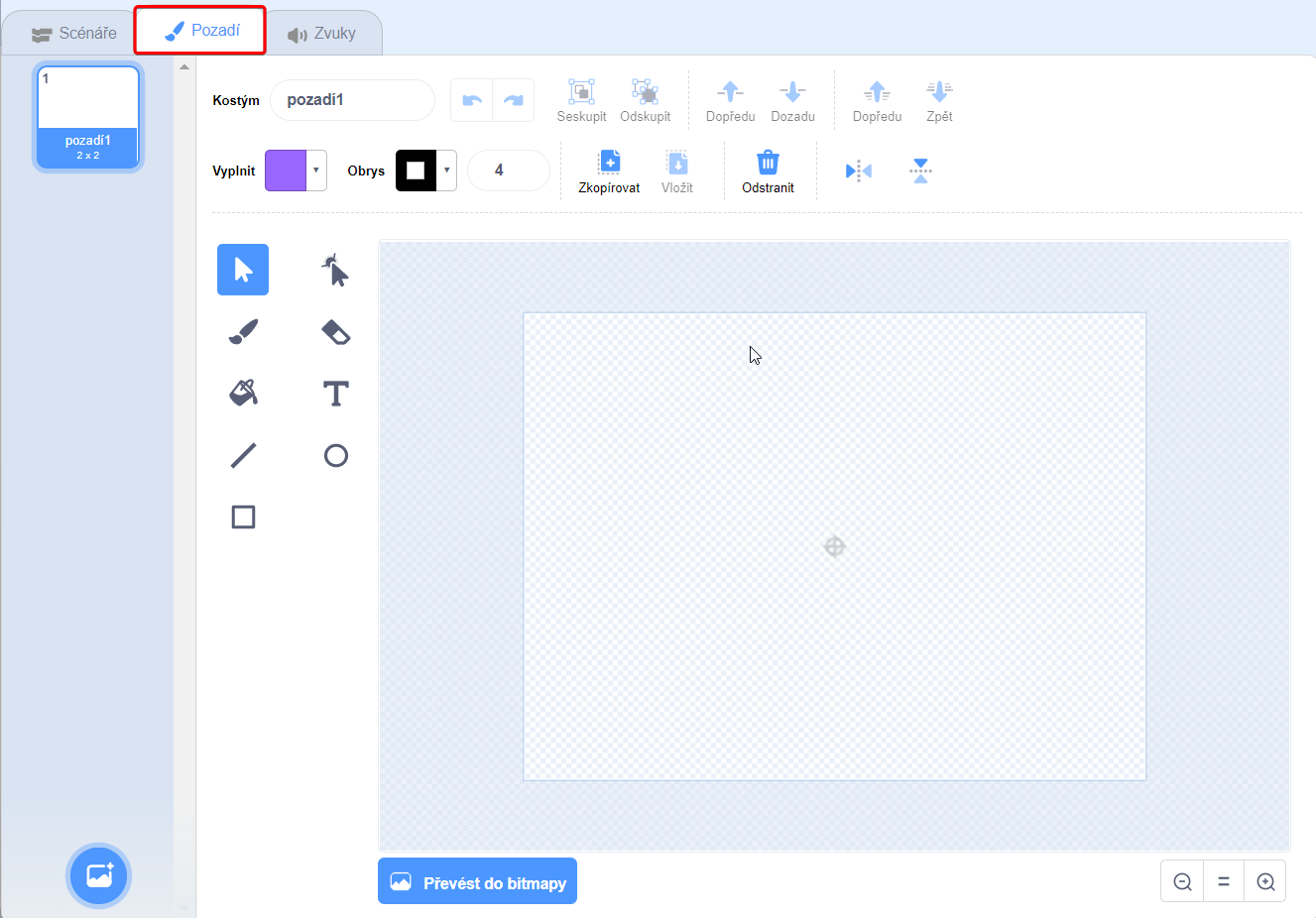 Karta Pozadia - Scratch