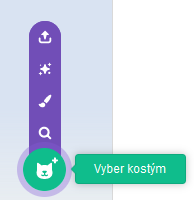 Pridanie kostýmu tlačidlo - Scratch