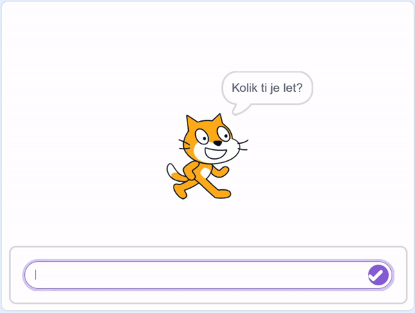 Mačičák určuje dospelosť užívateľa - Scratch