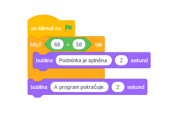 Program 60 je väčší ako 50 - Scratch