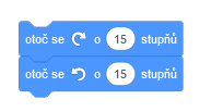 Blok otoč sa o stupňov - Scratch - Scratch