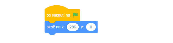 Kód psa – štartovací blok a posunutie ku kraju - Scratch - Scratch