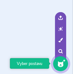 Tlačidlo na pridanie postavy - Scratch - Scratch